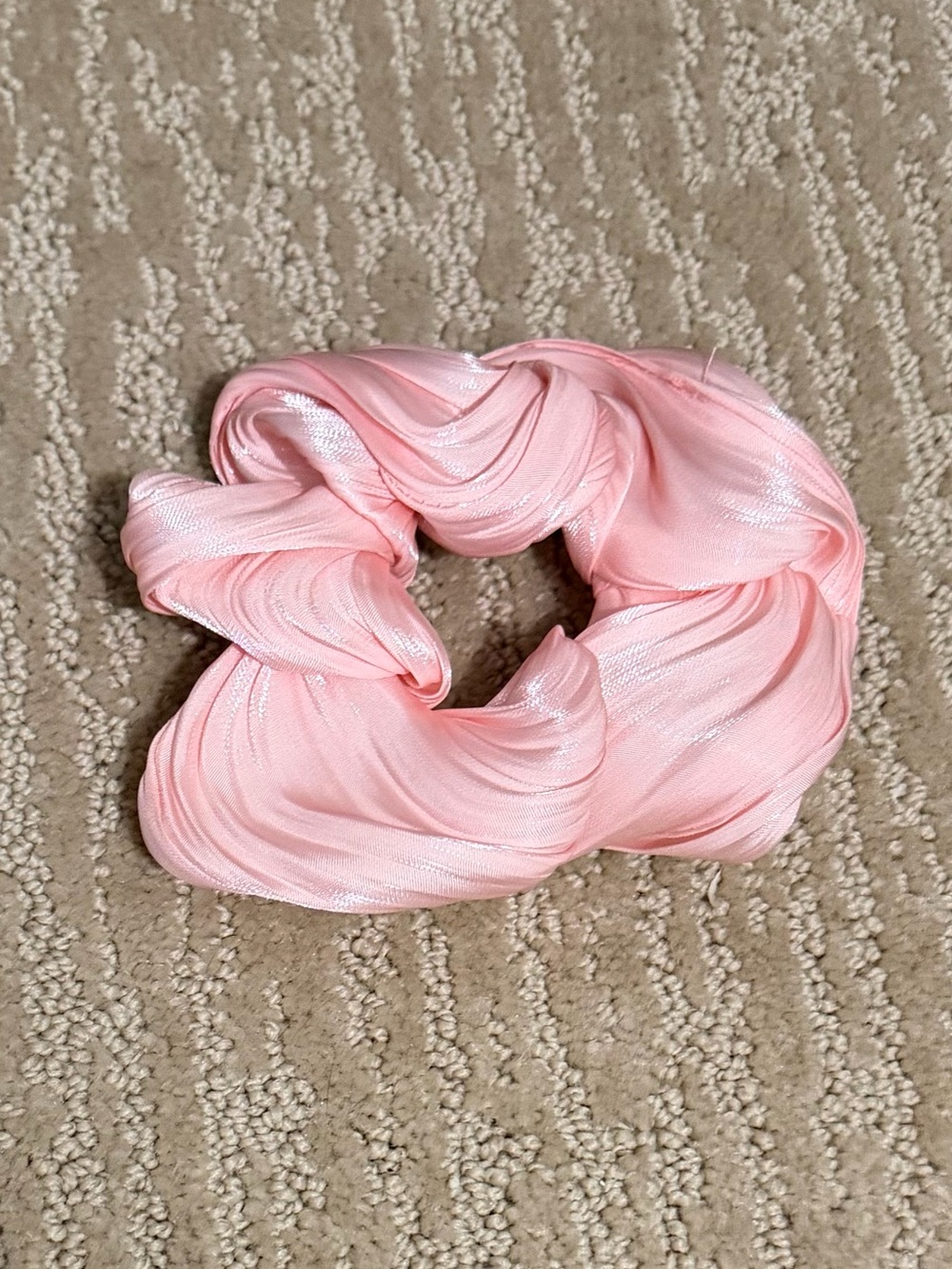 Kaxi Light Pink Satin Scrunchie
